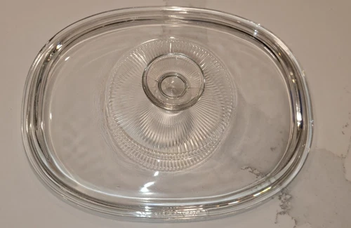 VTG Replacement Clear Glass Oval Lid For Corning Ware Casserole # F-12-C