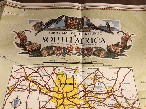 South Africa Vintage 1956 tourist map