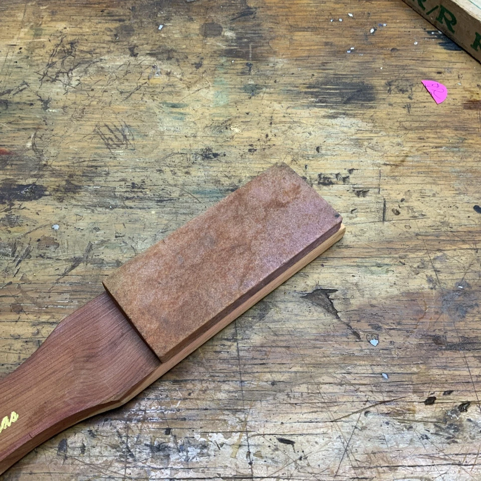 Piedra de afilar suave Arkansas Solomons Mine mango de madera rosa rojo 4”x1,75x1/4” Foto 2 de 4