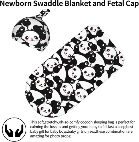 Panda Baby Stuff Newborn Swaddle Blankets Cute Wrap Blanket Soft with... - Picture 5 of 8