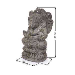 Ganesha Steinfigur 36cm groß Stein Statue Elefant Kopf Skulptur grün
