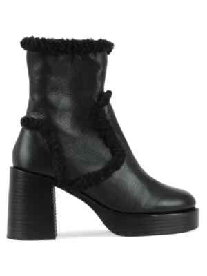 $650 SIMON MILLER Low Raid Leather Platform BLOCK Boots BLACK 38  (MF17)