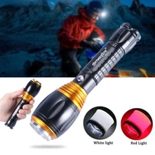 Rechargeable 20000LM Camping LED Flashlight T6 Tactical Police Red/White Light