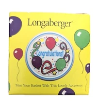 Vintage 1997 Longaberger Congratulations Tie -On Basket Accessory USA