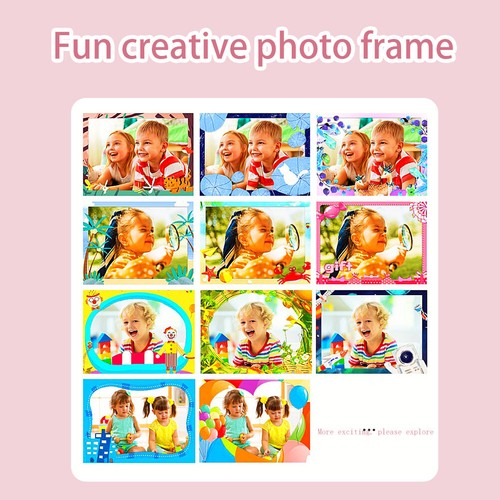 Kids Mini Instant Print Camera 1080P Digital Camera 2.4inch Screen Gifts(Blue) - Bild 7 von 8