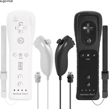 2 in 1 Built-in Motion Plus Wii Remote Nunchuck Controller for Wii Wii U Console