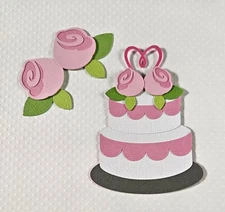 Wedding Cake Set. Scrapbook, Card Making Paper Piecing