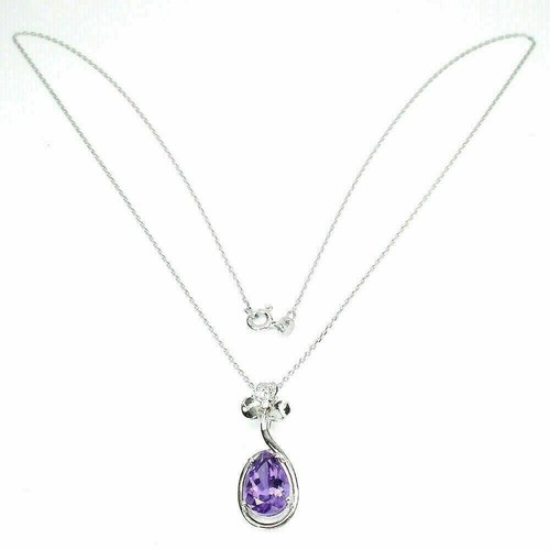 Silver Earrings Pendant Amethyst Genuine Natural Mined Gems Solid Sterling - Picture 6 of 24