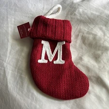 Wondershop Monogram Mini Christmas Stocking Initial Letter M Red Knit Target