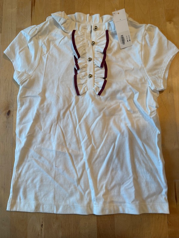 NEW Janie and Jack  NEW shirt with ruffle colored piping. NWT. Sz 10