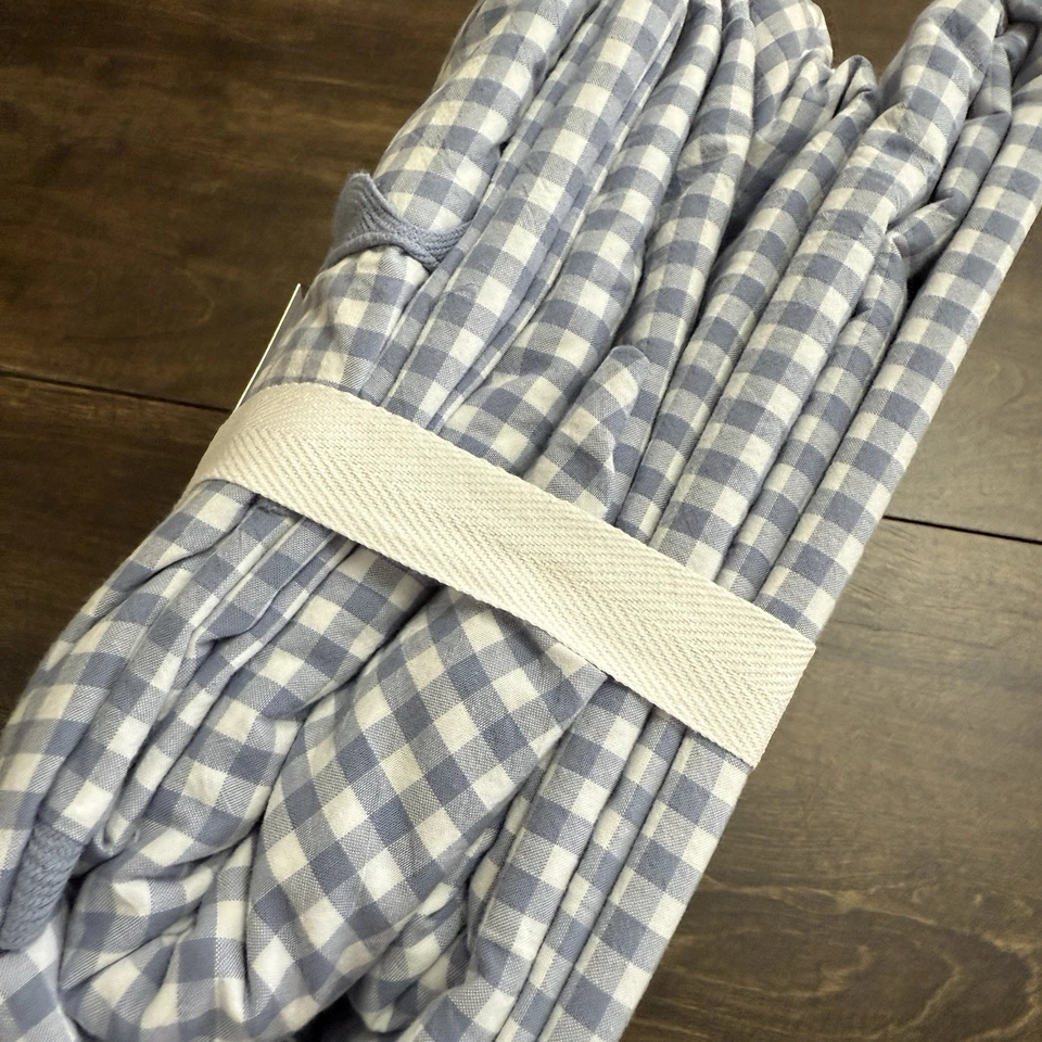 JUEGO DE SÁBANAS DE ALGODÓN POTTERY BARN TEEN SWEET GINGHAM, COMPLETO ~ BLANCO/CAMBRAY CUADROS Foto 3 de 4