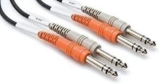 Hosa CSS-203 Dual 1/4" TRS to Dual 1/4" TRS Stereo Interconnect Cable, 3 Meters