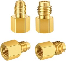 4 Pcs 6015 R134A Brass Refrigerant Tank Adapter to R12 Fitti Size: R134A-2Seat