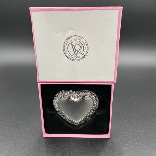 Heart Silver Metal Engraved Pocket Mirror Things Remembered NIB - Picture 1 of 6