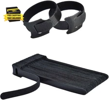 50PC Cable Ties Reusable - Cable Straps Multi-Purpose Tie Wraps Fastening Straps