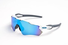 Oakley Radar EV Path Shield Sunglasses White Frame Mirrored Blue Lenses