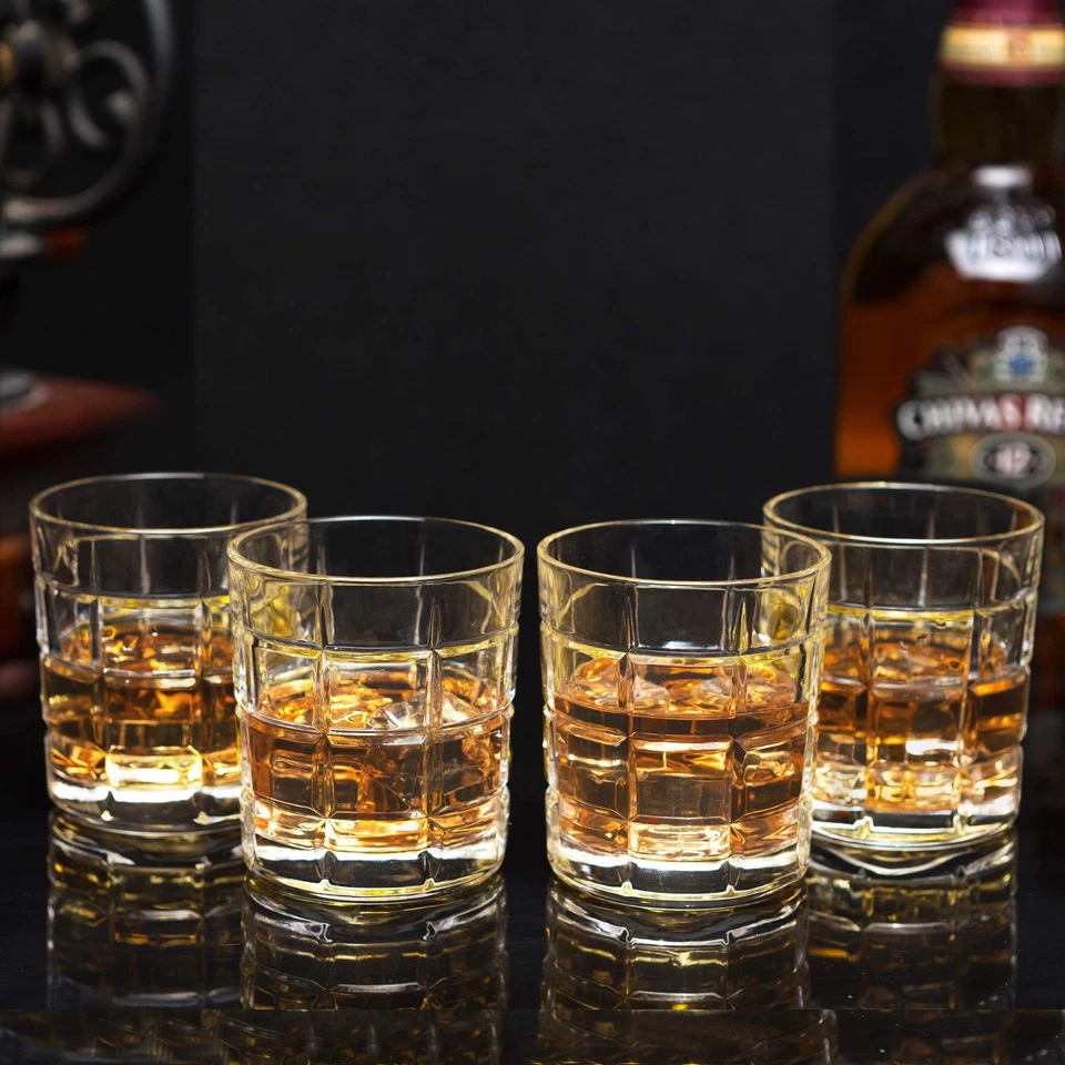 Juego de 4 vasos de whisky antiguos, cristal 10 OZ Rock Gi... Foto 4 de 4
