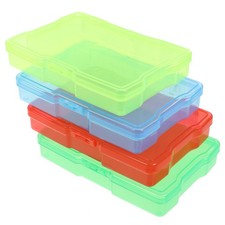 4 Pcs Scrapbooking Storage Box Clear for Cards Photo Cases Containers