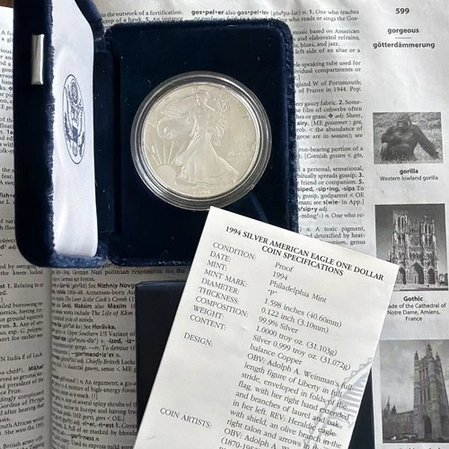 1994 American Silver Eagle Proof with Box & COA 🇺🇸