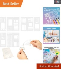 9-Pack Flexible Planner Stencils Set for Precise Journaling Crafts