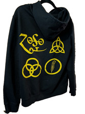 Led Zeppelin Men's Black Full Zip Hoodie Sweatshirt Symbols Medium EUC