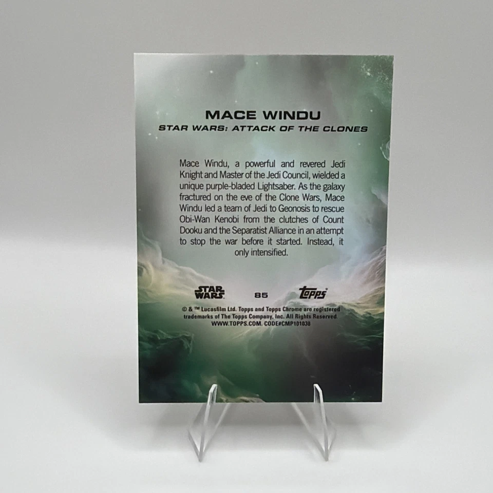 Topps Star Wars Chrome 2025 Mace Windu Rebel Orange Wave Refractor /25 - Image 3 of 3