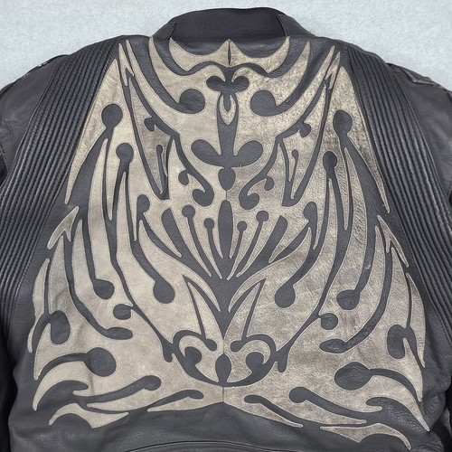 Fieldsheer Black Leather Armored Padded Motorcycle Tribal AOP Jacket Mens L - Picture 16 of 20