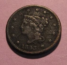 Photo of a 1843-P Large Cent from an eBay listing that sold on Jul 12, 2026
