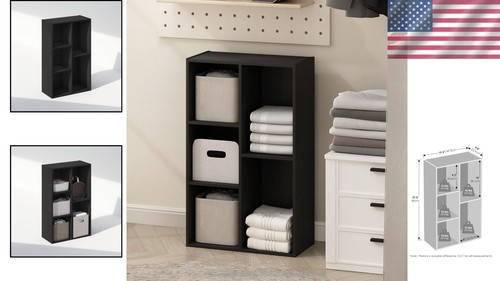 Durable 5-Cube Open Shelf Organizer for Closet & Home - Sleek Blackwood Finish - Picture 2 of 8