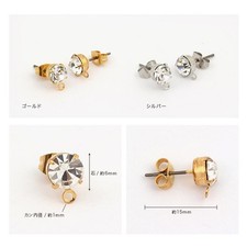 6mm Stone Loop Titanium Post Earrings w/ Backs (Gold/Silver)