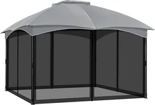 COWVIE Gazebo Replacement Netting Screen, 10' x 10' x 12', Black 