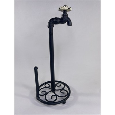 Farmhouse Rustic Standing Faucet Spigot Paper Towel Holder