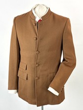 Vintage 60s Men's Mod Brown Nehru Jacket S 38