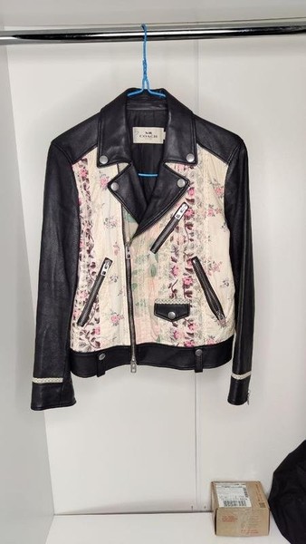 Women Coach Jacket Black Leather 36 / S / 44