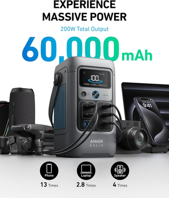 Anker SOLIX C200 DC Power Bank Station, 192Wh Portable Power