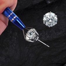 2 Pcs Stainless Steel Jewelry Tweezer Holder Pick Up Tool For Gems