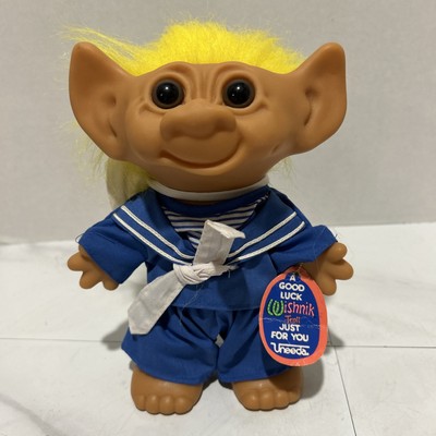 Vtg Wishnick 8  Troll Doll Fully Dressed With Tags  Uneeda  From 1991