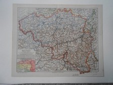 Belgia alter col. Mapa ok. 1900 ok. 30 razy 24 cm