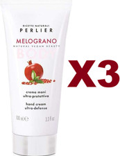 3PCS PERLIER ULTRAPROTECTIVE HAND CREAM NATURAL POMEGRANATE VEGAN BEAUTY 100ML
