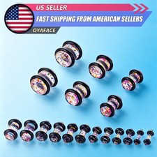 18Pcs Colorful Ear Gauges Kit 14G-00G Acrylic O-Ring Ear Plug Expander Piercing