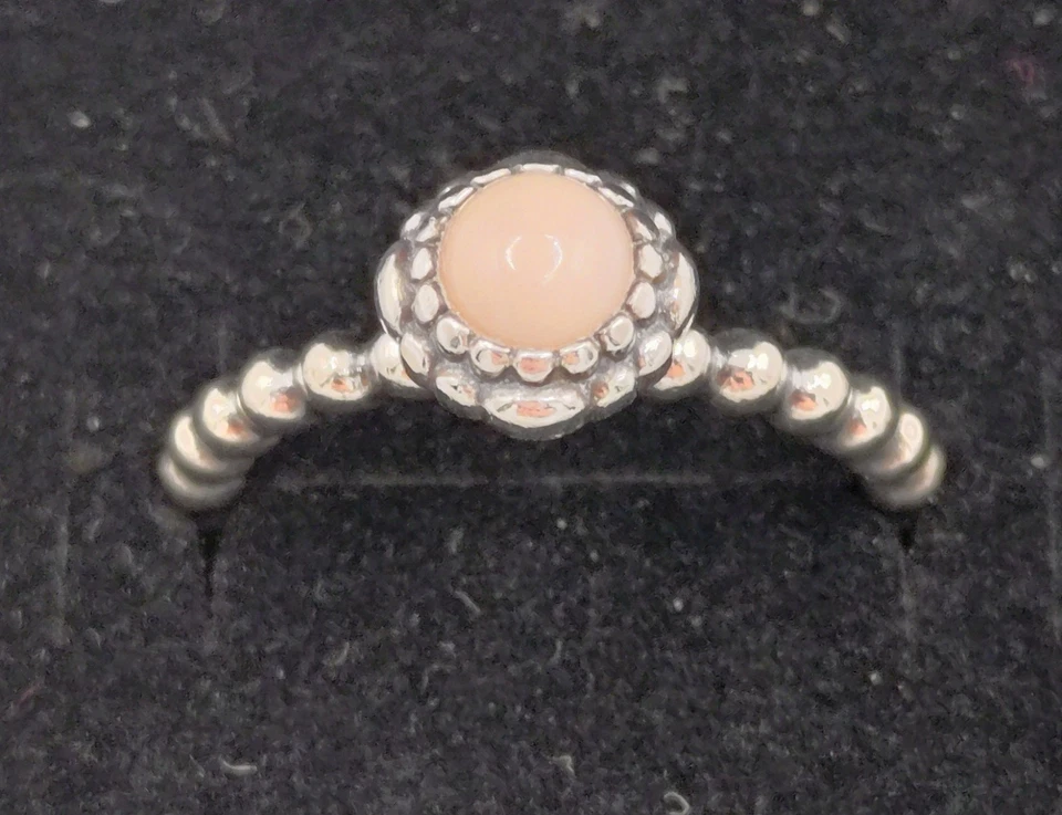 PANDORA Sterling Silver October Birthday Bloom Stackable Ring Size 54 190854POP - Image 2 of 4