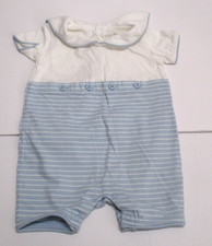 JANIE AND JACK BOYS SIGNATURE LAYETTE BLUE STRIPED SAILOR SHORTALL OUTFIT SZ 6 M