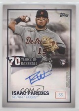 2021 Topps 70 Years of Baseball Isaac Paredes #70YA-IP Auto 1nc4