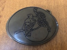VINTAGE SOLID BRASS BALD EAGLE SITTING ON BRANCH BELT BUCKLE COOL