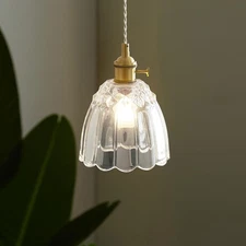 Vintage Pendant Light Mini Glass Pendant Lights 5.9 Inch Gold Hanging Lamp An...