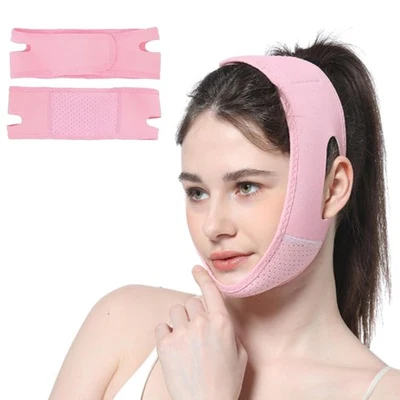 Gesichtsmasken Rosa Atmungsaktive V FöL Form Doppelkinn Reduzierer Tragbar - Bild 1 von 4