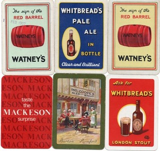 6 x WIDE RARE VINTAGE "British Brewery Various ALL WIDE" SINGLE Play Cards