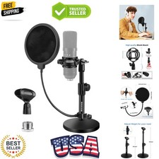 Multifunctional Desktop Microphone Stand, Adjustable Mic Stand Desk with Pop ...