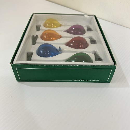 Faroy Set 6 Palloncini Vetro Soffiato a Mano Ornamenti Natalizi Clip-On Multicolore *LEGGI - Foto 3 di 9
