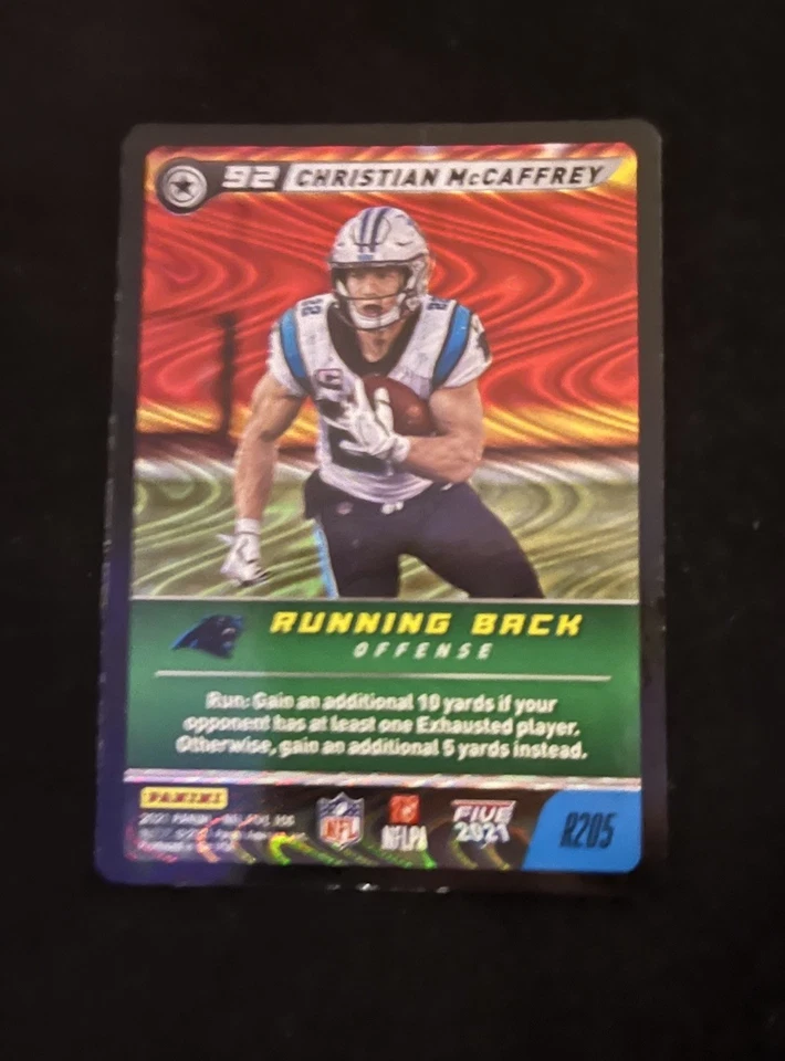 2021 Panini NFL Five TCG - Christian McCaffrey #R205 Swirlorama - Image 2 of 4